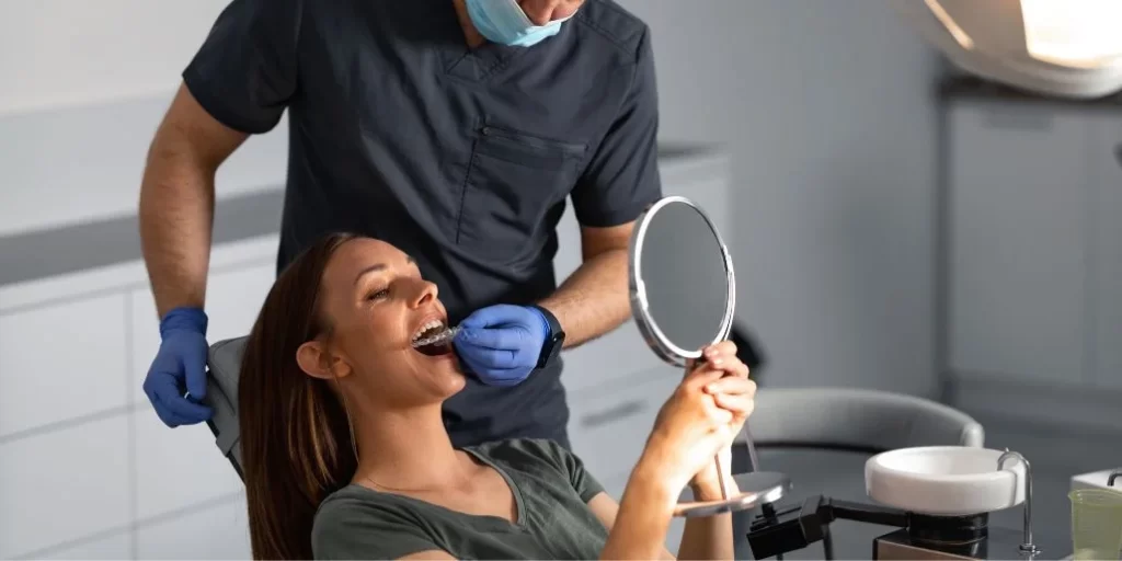 Patient on orthodontist